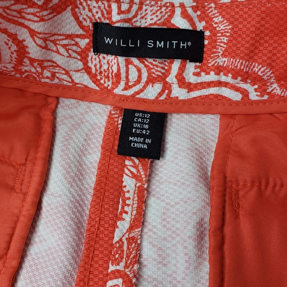 Willi Smith Cotton Pique Abstract Floral Coastal Spring Summer Botanical Shorts - Picture 2 of 14